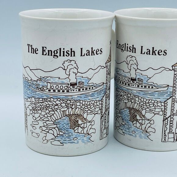 Vintage Pair of Lake District England English Lakes Tea Coffee Mugs by Dunoon - Picture 2 of 6
